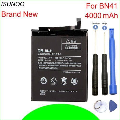 ISUNOO BN41 Battery 4000 mAh Battery Replacement for Xiaomi Redmi Note 4 Battery With Repair Tools