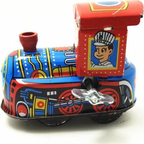 Antique Tin Toys Wind Up Toys Robots iron Metal Models for Children/Adult Home Decoration Metal Craft MS237 train head 2pcs