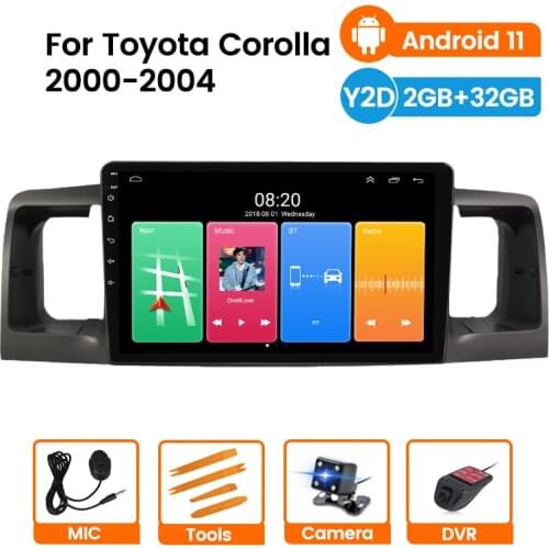 2+32G USB Autoradio Car Radio for Toyota Corolla E130 E120 2000- 2004 Multimedia Player Navigation GPS Stereo 2 din WIFI RDS SWC
