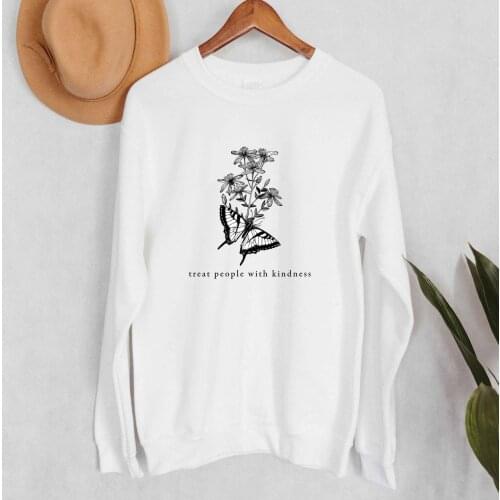 Butterfly Sweatshirt Treat People With Kindness Be Kind Cute Fall Sweatshirts Women Butterfly TShirt Aesthetic Shirt Gifts tops