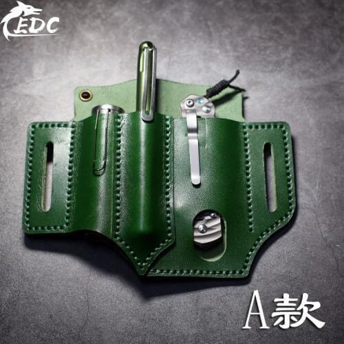 Free shipping Handmade First layer cowhide EDC waist holster multi-function portable storage leather goods tool storage