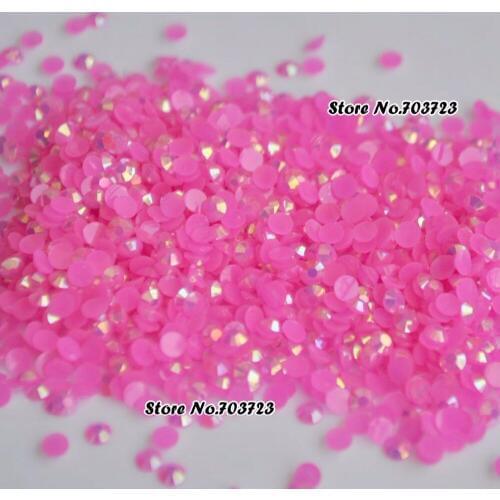 3mm Crystal Nail Art Dolly Pink AB Rhinestone Phone Case Shiny Beads Flat back N12