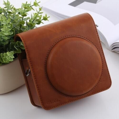 For FUJIFILM instax SQUARE SQ6 Camera Bag Retro Style Full Body Camera PU Leather Case Bag with Strap