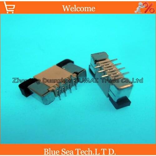 Erect SMD type Staggered Pin FPC/FFC 7 Pin 0.5mm cable connector socket for LCD screen of DVD/GPS/MP3/PDA/Phone ect.ROHS