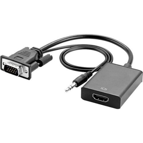 Full HD 1080P VGA To HDMI-compatible Converter Adapter Cable with Audio Output VGA HD Adapter for PC Laptop To HDTV Projector