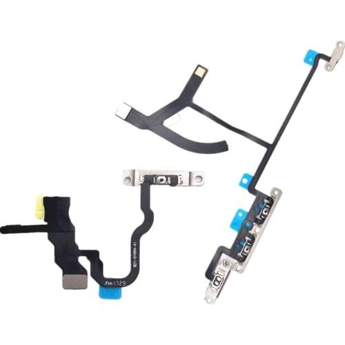Power Flex Cable with Metal For iPhone 12 mini 11 Pro X XS Max XR Mute Volume Switch On Off Button Silent Spare Part Replacement