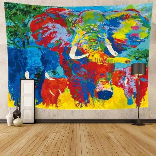 Tapestry Abstract Tye Dye Comics Elephant Printed Wall Hanging Tapestries Oil Painting Wall Cloth Beach Towel Dorm Home Decor