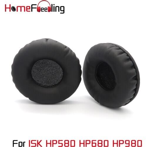 Homefeeling Ear Pads for ISK HP580 HP680 HP980 Headphones Thicken Velour Ear Cushions Sheepskin Leather Earpads Replacement