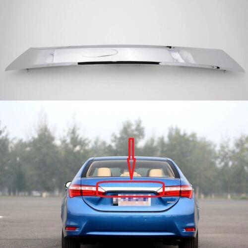 1Pcs Chrome Rear Hatch Trunk Lid Tailgate Door Cover Plate Trim Molding Cover 76801-02E70 for TOYOTA Corolla 2014