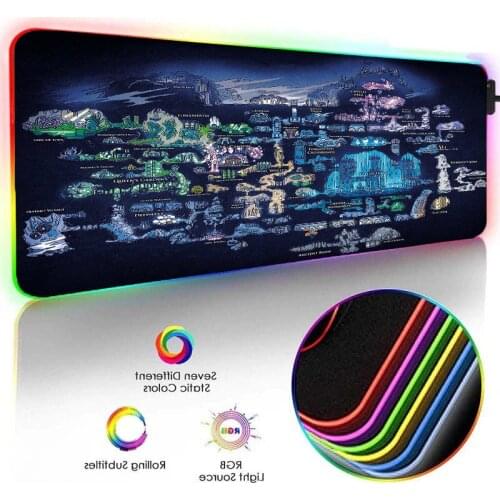 Mini Pc Gamer large Mouse Pad Anime RGB with Usb Port Led Lights Xl Viper Office Keyboard Desk Mat Gaming Accessories Mousepsd