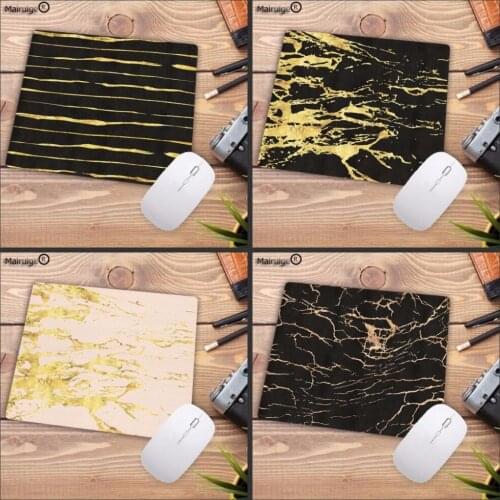 Mairuige New Designs Modern Golden black Marble Laptop Gaming Mice Mousepad Anime Cartoon Print Large Size Game Mouse Pad
