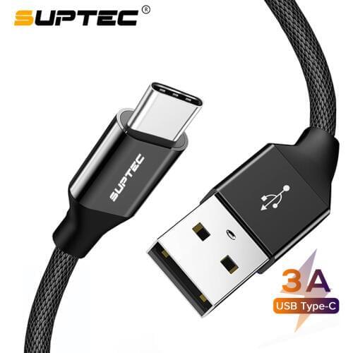 SUPTEC USB Type C Cable Quick Charge Data Wire Type-C Phone Charger Cable for Samsung S10 S9 Huawei Xiaomi Oneplus 6T USB C Cord