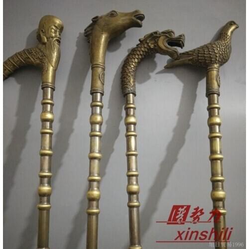 A Brass Antique dove horse crutches leading guide rod high-grade elderly birthday birthday special offer goods