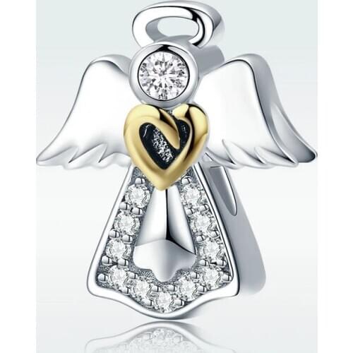 LByzHan 100% Real 925 Sterling Silver Angel Girls Charms Beads Fit Original 3mm Bracelets Pendant Necklace Jewelry C747