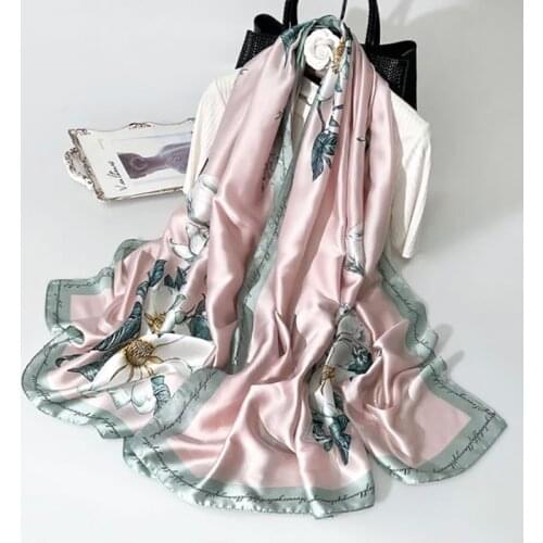 Hot 2021 new brand women scarf spring summer silk scarves shawls and wraps lady pashmina beach stoles hijab foulard