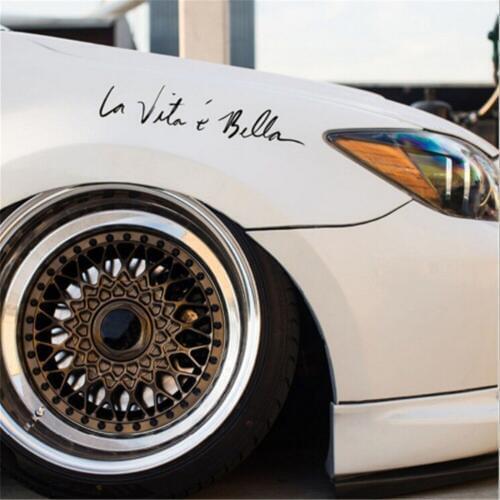 Car Stickers La Vita e Bella Reflective Letters Decals Full Body Car Head Styling Sticker non-fading and bright