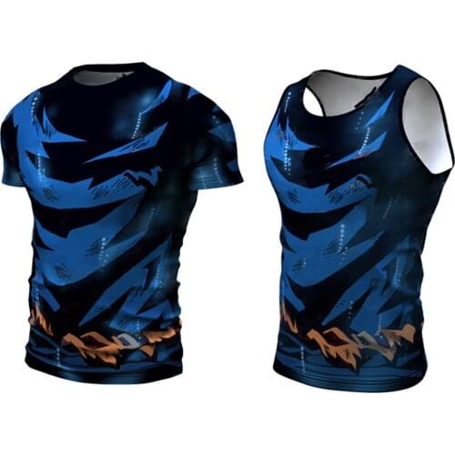 2021 Newest Anime character 3D Print Funny T-Shirt Men Short Sleeve Summer Tops Royal Blue O-neck Tee Shirt Male Fashion