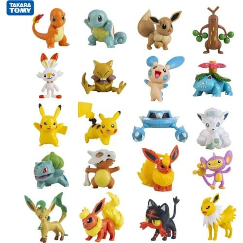New 3-8CM Pokemon Hot Cartoons Movie Anime Figure Pikachu Vulpix Eevee Venusaur Collection Pet Action Model Toys Gifts