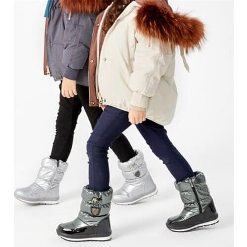 New Children Winter Snow Boots Boys Girls Wool Thickening Warm Shoes Student Flat Toddler Baby Kids High Quality 03A