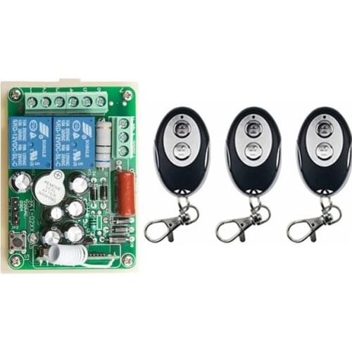 New AC220V 2CH Wireless Remote Control Switch System 1*Receiver + 3 *ellipse shape Transmitters for Appliances Gate Garage Door