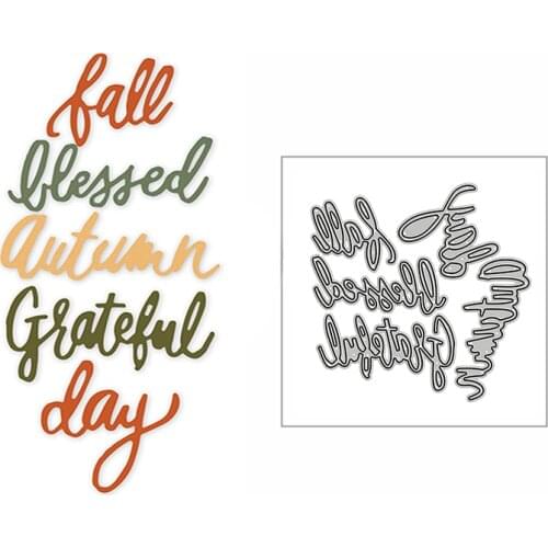 New Blessed Grateful Sentiment Words 2020 Metal Cutting Dies for DIY Scrapbooking Decor and Card Making Embossing Craft No Stamp