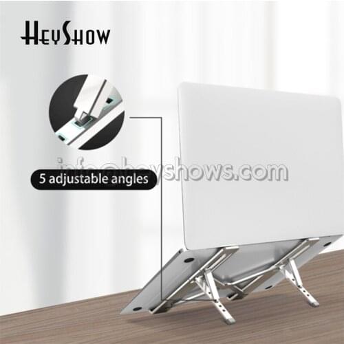 Height Adjustable Aluminum Alloy Laptop Riser Holder Portable Foldable Notebook Stand For MacBook iPad Air Pro Fit 10-17 Inch