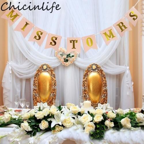 Chicinlife 1Set Pink Miss to Mrs Banner Bachelorette Hen Party Bridal Shower Engagement Wedding Bunting Decoration Supplies