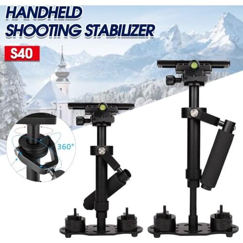 S40 Handheld Stabilizer Aluminum Alloy Video Stabilizer Mount with Shooting Shake Shock Bracket for Phone DSLR DV DSLR Camera