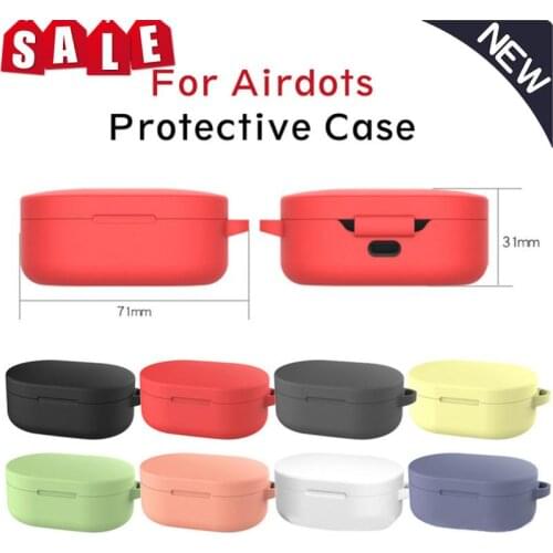 Silicone Case For Redmi Mi AirDots Tws Wireless Earphones Soft Cover For Xiaomi Redmi Airdots Case For Air Dots With Buckle