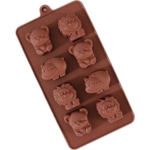 Cute Animals 3D Silicone Cake Chocolate Mould Soap Jelly Moulds Cake Tool DIY Bakeware Kitchen Bake Pastry Tools Lion Bear Hippo