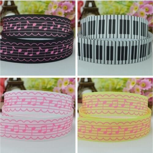 SUPWRF 16 22mm 38 50 75mm Note Piano keys Printed grosgrain ribbon hair bow DIY hair accessories decoration 50 Yards B0929