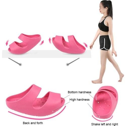 Swing Slippers Four Seasons Non-slip Slope Heel Swing Shoes Particle Massage EVA Platform Fitness Shoes Women Toning Swing Shoes