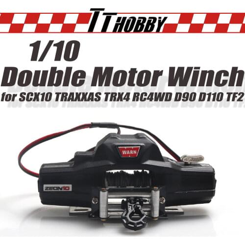 TTHOBBY Metal Double Motor Winch Controler Tamiya T/XT60Plug for 1/10 RC Crawler Car Axial SCX10 TRAXXAS TRX4 D90 D110 TF2 CC01