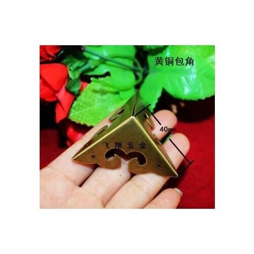 Corner Brackets 40MM Brass Antique Chinese wooden gift wrap angle decorative edge angle copper furniture corner