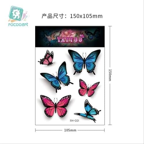 Temporary armband tattoos wrist butterfly watercolor waterproof temporary arm sleeve tattoo hand neck body stickers T1847
