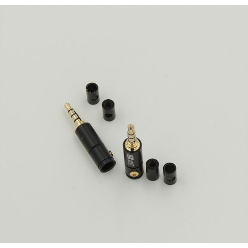 2PCS High Quality 3.5 mm Male 4 Pole Headphone Plug Stereo Audio Jack Connector for 4mm Cable Adapter