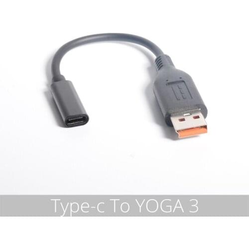 PD Charging Cable USB Type C To USB Square Converter Dc Plug Power Adapter Cable Cord for Lenovo Yoga 700 900 Yoga 3 4 Pro