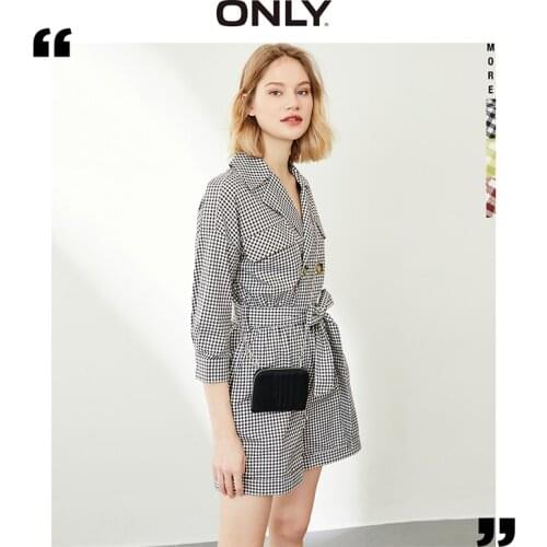 ONLY summer belt decorated button suit collar jumpsuit women | 120378001