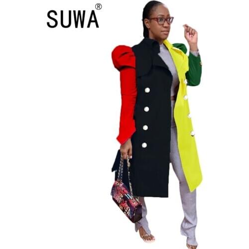 2020 Winter Checked Women Jacket Down Overcoat Warm Contrast Long Coat Oversize Blends Female Streetwear Elegant Work Wear