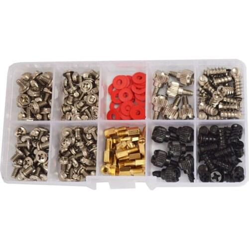 Hard Disk DIY Motherboard PC Personal Computer Assemble Case Fan Hand Screw Bolt Standoff Washer Set Assortment Kit Box 227pcs