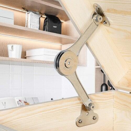 2Pcs Heavy Duty Lid Support Hinges Soft Close Folding Lid Stay Hinge Keep Lid Hinge Open for Cabinet Kitchen Wardrobe Hardware