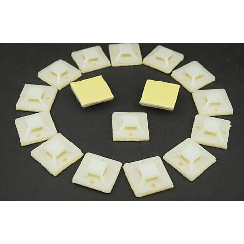 20 PCS/Lot 20X20mm Self Adhesive Cable Wire Zip Tie Mounts Mounting Base Clamps Clip