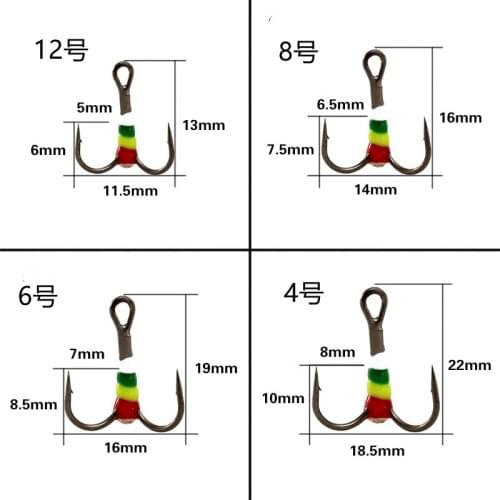 40 Pcs Fishing Hook, Fishing Gear Accessories, Sharpened Three-Hook Ice Fishing Hook