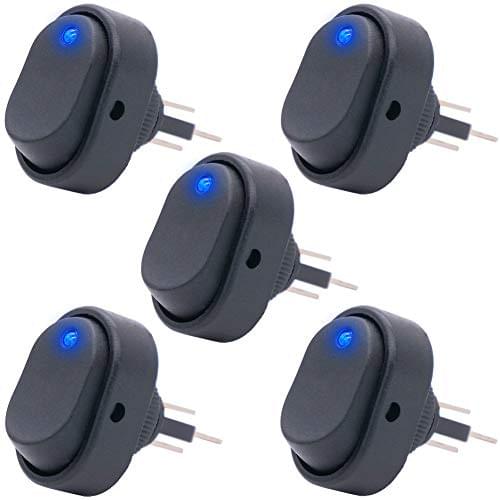 5pcs 16mm 12V 30Amp 30A Metal Push Button Switch Ring Lamp Power Symbol Button Waterproof LED Light Button