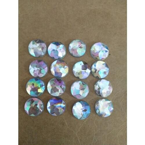 500pcs/lot 12mm High Quality Crystal AB Acrylic Faceted Round Rhinestone Gems With Flatback for Clothes Shoe Craft Accessary