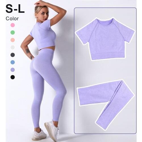 Seamless Women Yoga Set High Waist Yoga Pants Gym Clothing Women Sportswear Sport Shorts Sports Bra T-shirt Workout Sports Set
