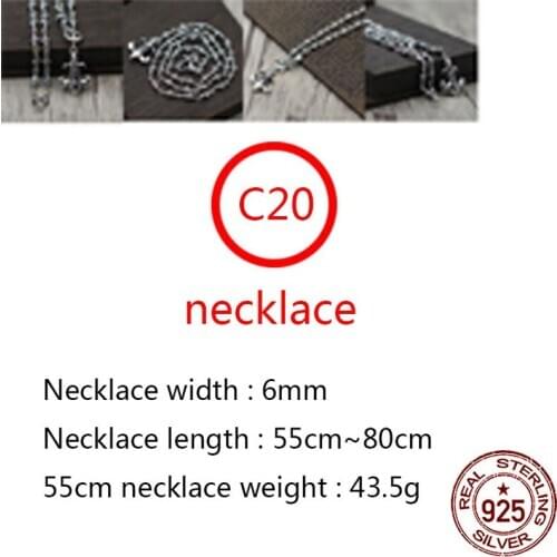 C20 S925 sterling silver necklace personalized fashion simple punk hip-hop style cross anchor style sweater chain gift for hot