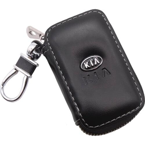 Car Logo Key Holder Case Leather Key Chain Wallet Bag Cover Fobs Car Key Case For Kia Rio K5 K7 Pride Ceed Sportage Cerato