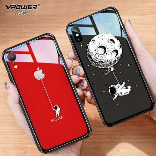 For iPhone X XR 7 8 plus tempered glass case 6d girl painted Explosion-proof clear glass cover For iphone xr 7 8 plus Glass case
