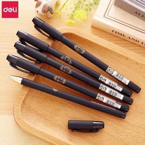 Deli 36pcs Chinese Style Gel-ink Pen 0.5mm Simple Student Writing Black Ink Gel Pen for School & Office Stationery Supplies Gift